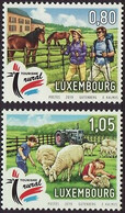 Delcampe - Luxembourg 2019 Rural Tourisme Moutons Chevaux Randonnée Tracteur Usine 2v MNH - Hoftiere