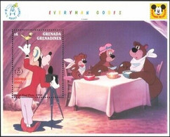 Delcampe - Grenade Grenadines 1992 Disney Dingo Ours Caméra Films Cinéma Dessins Animés M - Disney