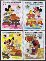 Delcampe - Grenade Grenadines 1985 Disney Grimm Fée Contes Mickey Minnie Dessins Animés 4v - Disney