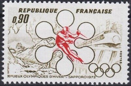 Delcampe - France 1972 Jeux Olympiques Sport Ski Ski Trains Rail 1v MNH - Cyclisme