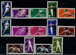 Delcampe - Espagne 1960 Sports Cyclisme Vélo Hockey Football Gymnastique Saut Cheval MNH - Cyclisme