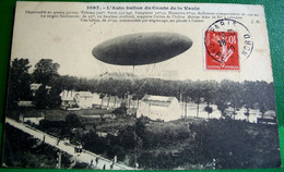 Delcampe - CPA DIRIGEABLE .  L AUTO BALLON DU COMTE DE LA VAULX . 1910 . DIRIGIBLE  OLD PC - Zeppeline