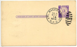United States 1961 Scott UX46 Postal Card Atlanta, Macon & Montgomery RPO; Error "1916" Year Date On Postmarks - 1961-80