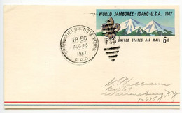 United States 1967 Scott UXC7 Boy Scouts Jamboree Postal Card, Springfield & New York RPO Postmark - 1961-80