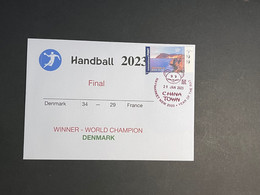 Delcampe - (2 Oø 3) 2023 World Cup Handball (1 Cover) January 2023 (with OZ Stamp) Final Won By Denmark 34 (v France 29) - Handball
