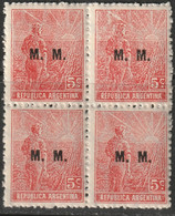 Argentina 1913 Sc OD238  Official Block MNH** - Oficiales