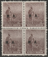 Argentina 1915 Sc OD7  Official Block MNH** - Oficiales