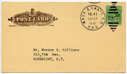 United States 1938 Postcard; Wash. & Chatt. S.D. RPO Railway Post Office Postmark, Johnson City TN To Watervliet NY - Marcofilie