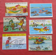 Lot Of 6 Cards.   Fishing Humor.       Ref 5916 - Fishing