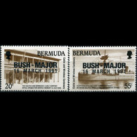 Delcampe - BERMUDA 1991 - Scott# 605-6 Bush-Major Opt. Set Of 2 MNH - Bermuda