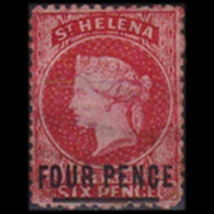 ST.HELENA 1868 - Scott# 21 Queen Victoria Surch. 4p Used - Saint Helena Island