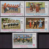 TURKEY 1981 - Scott# 2175-9 Folk Dance Set Of 5 MNH - Unused Stamps