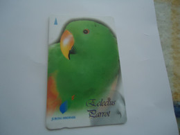 SINGAPORE  USED  CARDS  BIRDS PAROTTS - Perroquets