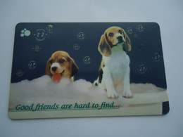 SINGAPORE  USED  CARDS  ANIMALS DOGS - Hunde