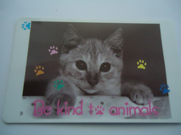 SINGAPORE  USED  CARDS  ANIMALS  CAT CATS - Chats