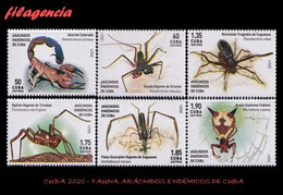 AMERICA. CUBA MINT. 2021 FAUNA. ARÁCNIDOS ENDÉMICOS DE CUBA - Nuevos