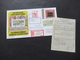 BRD 1.7.1981 ATM 1 Auf Sonderbeleg Einschreiben Mit Einlieferungsschein Und Violetter Stempel Gebühr Bezahlt - Briefe U. Dokumente