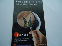 LITHUANIA  USED  CARDS  BUTTERFLIES - Butterflies