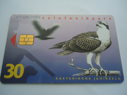 ESTONIA  USED  CARDS  BIRDS EAGLES - Aquile & Rapaci Diurni