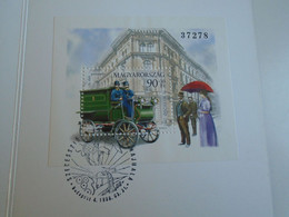 D193280    Hungary  - Bélyegnap 1997  -Stamp Day - The First Postal Automobile -  Comm Handstamp Art Nouveau  1999 - Storia Postale