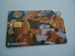 SERBIA  USED  CARDS   PAINTINGS - Peinture