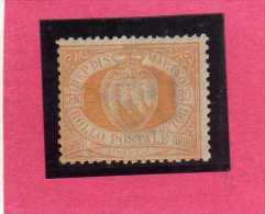 SAN MARINO 1892 - 1894 STEMMA COAT OF ARMS ARMOIRIES CENT.30 MNH - Nuovi