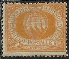 SAN MARINO 1877 - 1890 STEMMA COAT OF ARMS ARMOIRIES CENT. 5  MNH - Unused Stamps