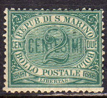 REPUBBLICA DI SAN MARINO 1877 - 1890 CIFRA NUMERAL CENT. 2c MNH - Nuevos