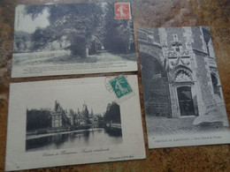 Delcampe - MAINTENON   3 CP    CHATEAU DE MAINTENON    1.  Allée Racine   2.  Façade Méridionale  3. Porte D'Entrée De L'Escalier - Maintenon