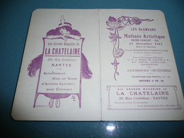 ANCIEN PROGRAMME MATINEE ARTISTIQUE LES GLANEURS CHANTENAY LOIRE INFERIEURE ATLANTIQUE CARNET DE BAL 1913 - Programme