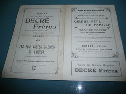 ANCIEN PROGRAMME GRANDE FETE DE FAMILLE BARBIN NANTES LOIRE INFERIEURE ATLANTIQUE CARNET DE BAL 1912 - Programme