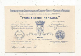 Carte De Visite , FROMAGERIE NANTAISE, Fromageries Nantaise & De Cerisy-Belle-Etoile Réunies,  NANTES - Cartes De Visite