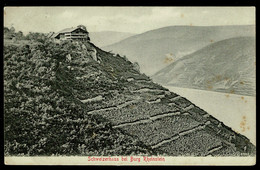 Ref 1594 -  1908 Postcard - Schweizerhaus Bei Burg Rheinstein Cachet 5pf Germany To UK - Rheine