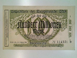 Delcampe - Notgeld, Kreisgemeinde Pfalz, 100 Millionen Mark, 1.10.1923 - Autres & Non Classés