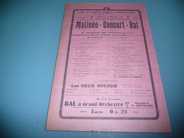 ANCIEN PROGRAMME CONCERT BAL  COMITE DES CANTINES SCOLAIRES ET PATRONAGE LAIQUE NANTES LOIRE INFERIEURE ATLANTIQUE 1912 - Programmes