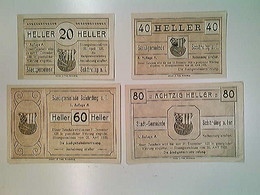 Delcampe - Notgeld, Stadtgemeinde Schärding A.I., Österreich, 20/40/60 Und 80 Heller, 1920, Konvolut - Autres & Non Classés