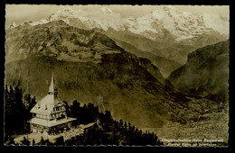 Delcampe - Ref 1594 -  Real Photo Postcard Hotel & Restaurant Harder Kulm Interlaken Switzerland - Interlaken