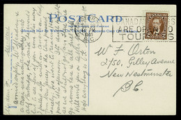 Ref 1594 -  1940 Canada Postcard Butchart Gardens - Victoria Slogan Tourism Cancel - 2c Rate - Covers & Documents