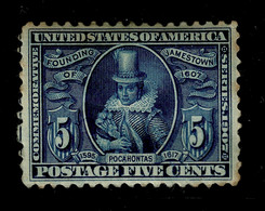 Ref 1595 - USA 1907 Jamestown 5c Mounted Mint Stamp - SG 337 - Neufs