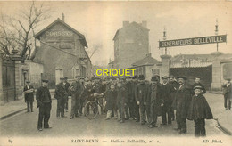 Delcampe - 93 St Denis, Ateliers Belleville N° 2, Groupe D'ouvriers Au 1er Plan, Affranchie 1916 - Saint Denis