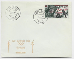 TCHAD 250FR OLYMPIADE JEUX OLYMPIQUES LETTRE COVER FORT LAMY 15.12.1960 FDC - Tchad (1960-...)