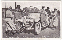 Marque Inconnue Unidentified Automobile Auto Car Voiture Oldtimer Cpa Postkarte Militaire Belge Passkontrole Belgie - Taxis & Cabs