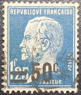N°222 Pasteur 1,25 Fr. Bleu. Surchargé 50c. Oblitéré... T.B.... - 1922-26 Pasteur