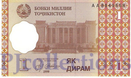 TAJIKISTAN 1 DIRAM 1999 PICK 10a UNC - Tadzjikistan