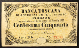 Banca Toscana Firenze 24 04 1870 50 Cent Spl   LOTTO 4352 - Other & Unclassified