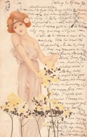 Illustrateur - Raphael Kirchner - Femme S'occupant De Roses - Colorisé - Précurseur - MM Vienne - Carte Postale Ancienne - Kirchner, Raphael