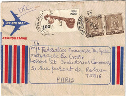 Inde - India - Ludhiana - Bicycle Manufacturing Corporation - Aerogramme Pour Paris (France) - Air Mail - 22 Juin 1976 - Brieven En Documenten