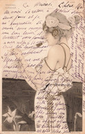 Illustrateur - Raphael Kirchner - Femme Jouant De La Flutte - Dorure - Précurseur - Carte Postale Ancienne - Kirchner, Raphael