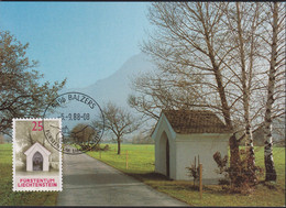 1988 Liechtenstein MC 84 Mi: LI 951°, Y&T: LI 892°, ZNr. LI 892°, Bildstöcke, Kaltwehkapelle, Balzers - Autres & Non Classés