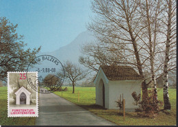 1988 Liechtenstein MC 84 Mi: LI 951°, Y&T: LI 892°, ZNr. LI 892°, Bildstöcke, Kaltwehkapelle, Balzers - Covers & Documents